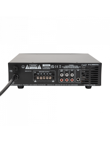 DAP Audio PA-380TU Amplificador para línea de 100V , 80W , Bluetooth 5.0 , USB , Radio FM - 6