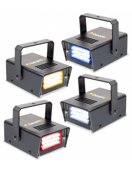 beamZ BMS24SET Conjunto de 4 mini LED estroboscopios RYBW - 3