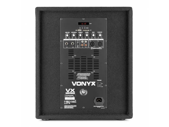 Vonyx VX0812BT 2.1 Pack de altavoces activos con subwoofer de 12" satélites de 8" y bluetooth - 8