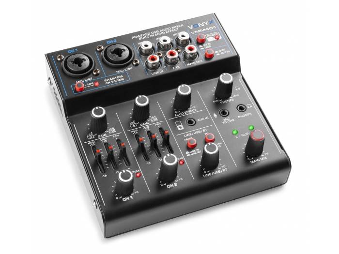 Vonyx VMM401 mezclador de 4 canales con USB , bluetooth y efecto echo - 1