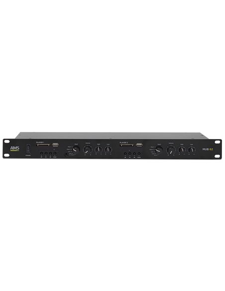 AMS MUB 62 Reproductor Multimedia de 2 canales USB/SD MP3, FM y Bluetooth