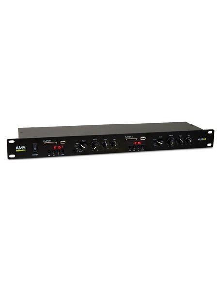AMS MUB 62 Reproductor Multimedia de 2 canales USB/SD MP3, FM y Bluetooth