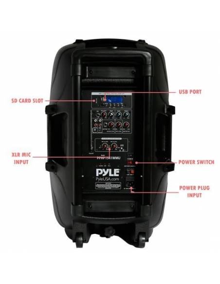 PACK PYLE PPHP 1541 WMU  - Amplificador Digital - 1200w - Diadema extra -3 Microfonos uso simultaneo - 6