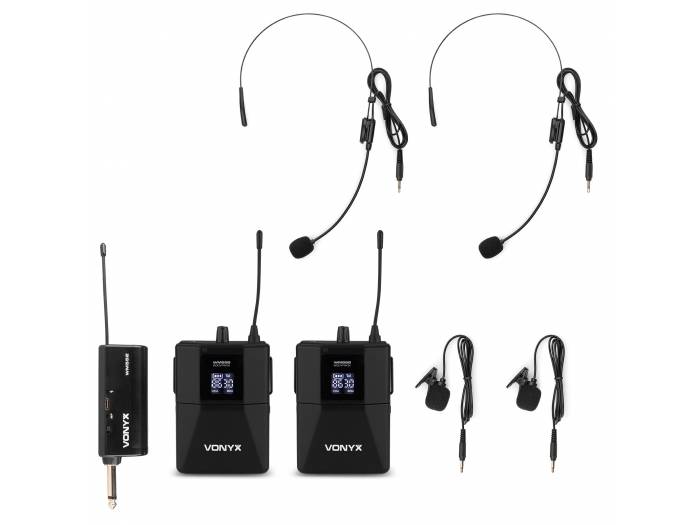 VONYX   WM552B Micrófono de petaca inalámbrico UHF dual plug-and-play - 1