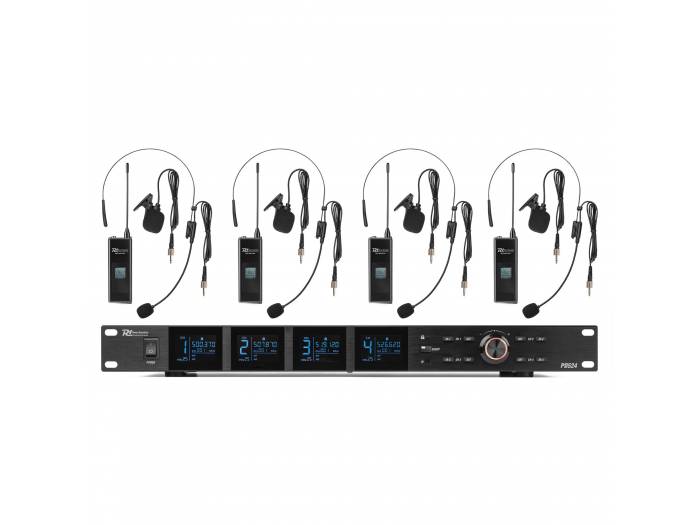 POWER DYNAMIC  PD524B Juego de micrófono inalámbrico UHF con 4 micrófonos de petaca - 1