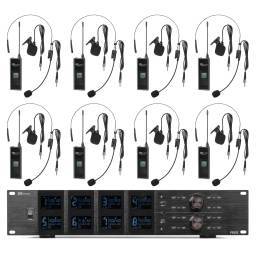 Power Dynamics  PD528B Juego de micrófono inalámbrico UHF con 8 micrófonos de petaca - 1