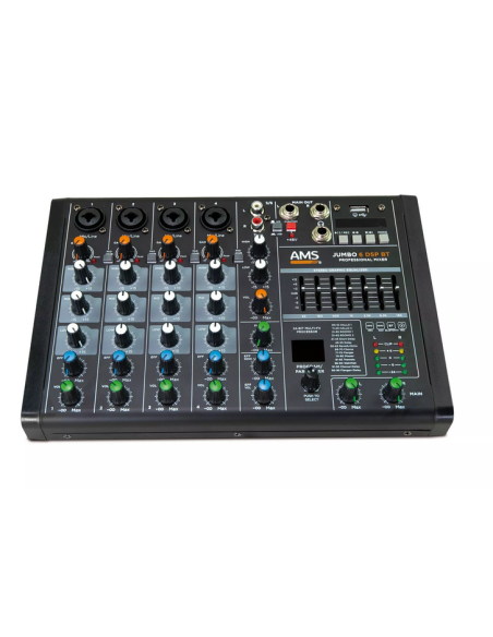 AMS JUMBO 6 DSP BT Mezclador de audio. 4 canales mono + 1 estéreo