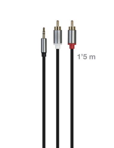 FONESTAR JACKRCAPRO-MM-1-5 Cable de señal de audio Jack 3'5 mm macho 2 RCA macho