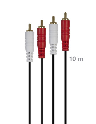 FONESTAR RCA-MM-10 Cable de señal de audio 2 RCA macho a 2 RCA macho
