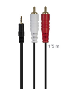 FONESTAR JACKRCA-MM-1-5 Cable de señal de audio Jack 3'5 mm macho 2 RCA macho