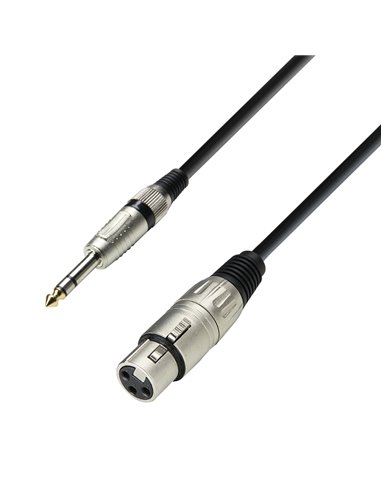 Adam Hall Cables 3 STAR BFV 0100 - Cable de Micro de XLR hembra a Jack 6,3 mm estéreo 1 m