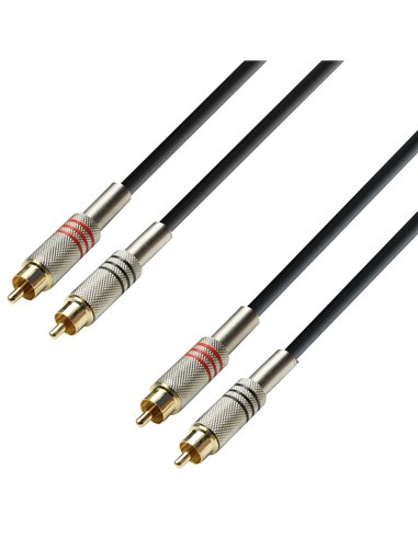Adam Hall Cables 3 STAR TCC 0100 - Cable de Audio de 2 RCA macho a 2 RCA macho 1 m
