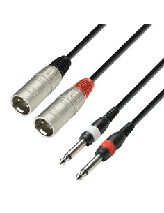Adam Hall Cables 3 STAR TMP 0300 - Cable de audio de 2 conectores XLR macho a 2 jacks mono de 6,3 mm, 3 m - 1 2