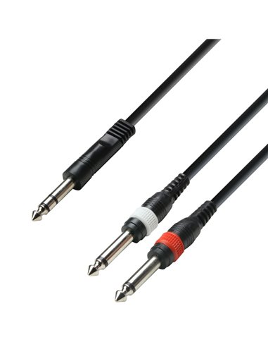 Adam Hall Cables 3 STAR YVPP 0600 - Cable de Audio de Jack 6,3 mm estéreo a 2 Jacks 6,3 mm mono 6 m