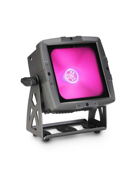 Cameo FLAT PRO FLOOD IP65 TRI - Proyector con LED COB tricolor de 60 W para uso en exteriores con carcasa negra