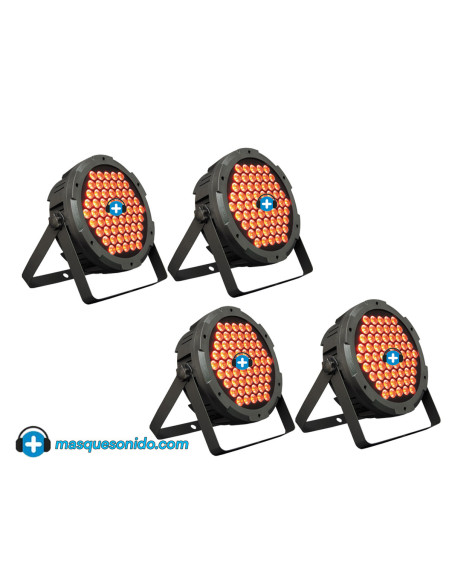 Pack de 4 Focos LED RGB Mark SuperParLED para fiestas y DJ
