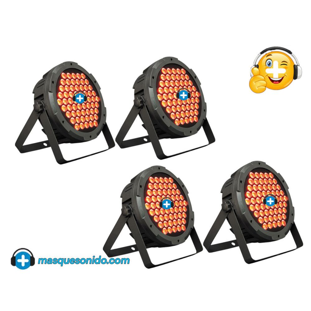 Foco Led Eco 85 apoyado en suelo iluminando pared de color