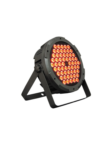 Panel trasero foco LED con menú digital y conexiones DMX