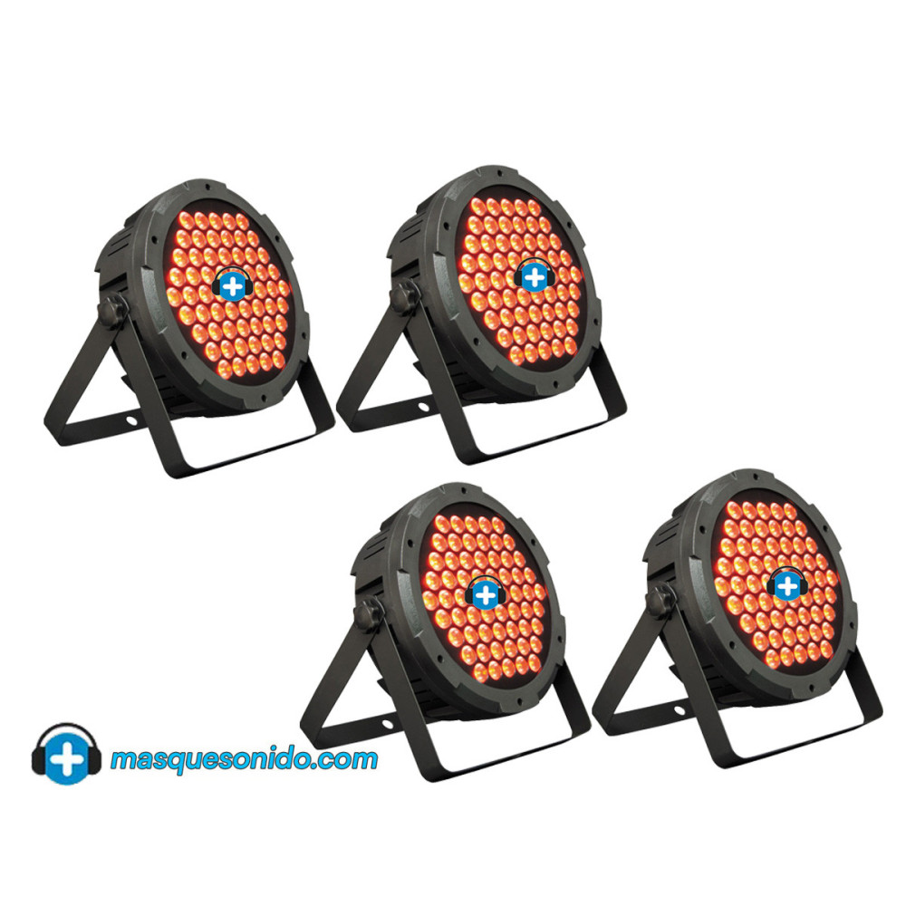 Pack 8x Focos LED 90W RGB + Cables | Mark SuperParLED Eco 85