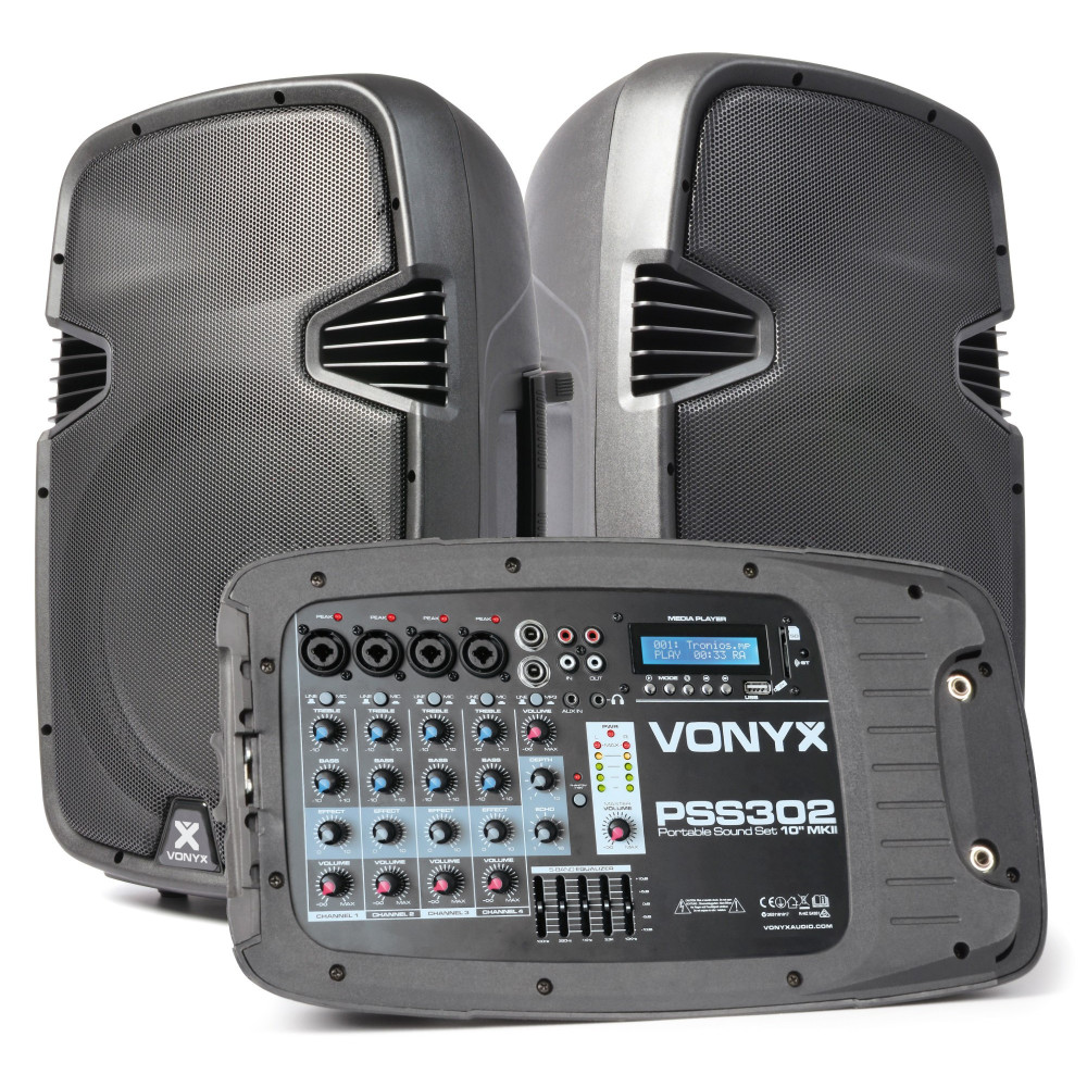 Vonyx PSS302 Set Portátil 10" SD/USB/MP3/Bluetooth con Trípode