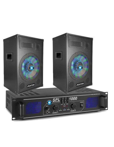 Pack Sonido Full Party 800W: Altavoces LED 8" + Amplificador EQ