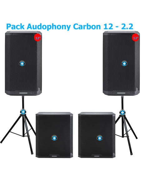Pack sonido  Audiophony Carbon 2.2 | 2x12" + 2x18" + Soportes