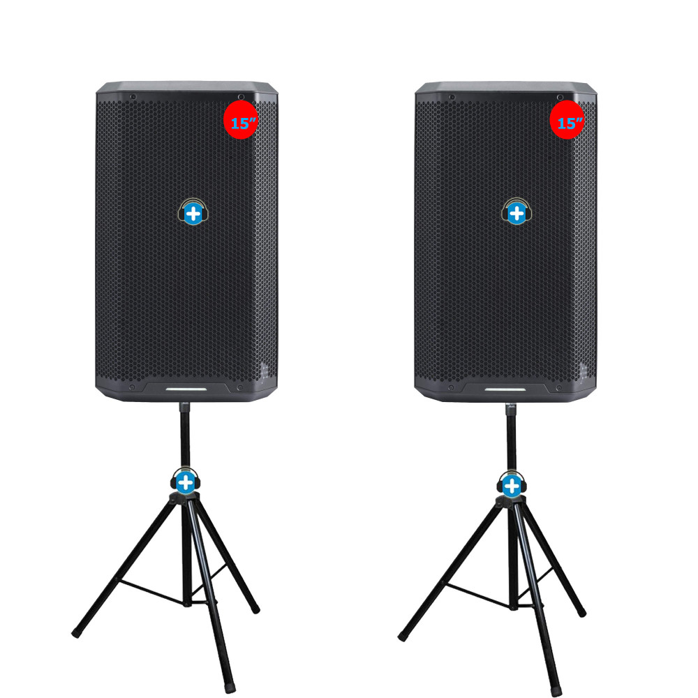 Equipo de sonido PA Carbon 15A con soportes