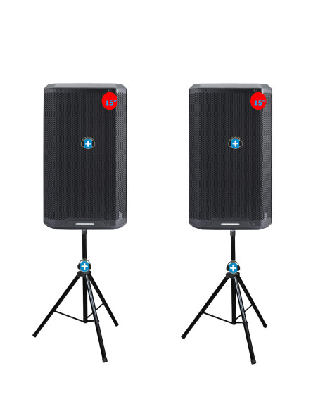 Satélites: Pareja de altavoces activos Carbon 15A vista frontal.