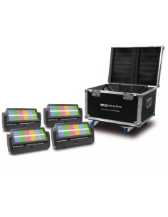 MARK 4x MINI SIDERAL 600 RGB Flightcase | Pack 4 efectos flash LED DMX 2