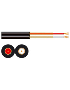 FONESTAR CE-60-NE Rollo de cable A/V de 2 conductores