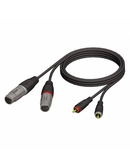 Adam Hall Cables Cable de Audio de 2 XLR hembra a 2 RCA macho 1,5 m - 1