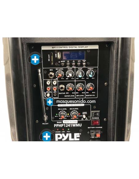 Pyle PPHP1241WMU - Altavoz Portatil Bluetooth con Bateria y Microfonia 1000w - 9