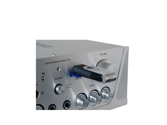Skytronic AV420S Amplificador Karaoke FM/USB/SD Plata  - 4