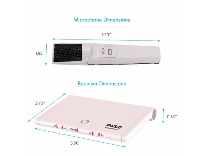 Pyle PDWM2232 Sistema de micrófono inalámbrico UHF - Incluye (2) micrófonos de mano con batería recargable USB, frecuencia fija 