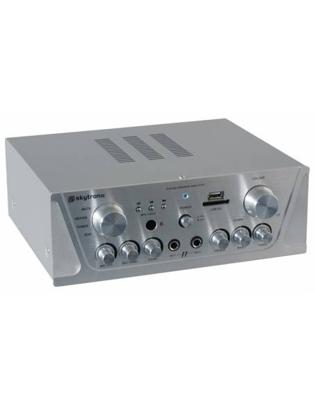 Skytronic AV420S Amplificador Karaoke FM/USB/SD Plata  - 8